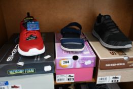 A pair of as new Skechers Classic Fit Delson Brewton (UK 7.5), Skech-Air Dynamight (UK 9.5) and On