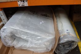 Two as new mattresses: one spring memory foam and one memory foam (Sizes unknown).