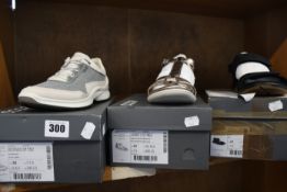 A pair of as new Ecco Biom Fjuel Low Tex trainers (UK 5 - 5.5), X-Trinsic sandals (UK 7.5) and Flash