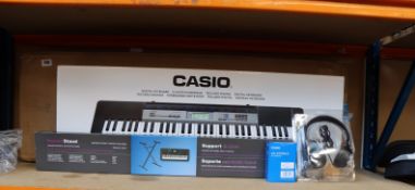 One boxed as new Casio Full Size Starter Keyboard (CTK-1150) together with stand, headphones and