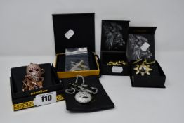 Four items of King Ice and one of GHD designer streetwear jewellery, all boxed as new.