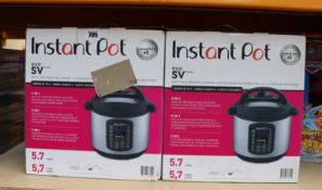 Two boxed as new Instant Pot Duo SV multi-use pressure cookers (5.7ltr).