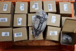 Thirty boxes of two as new carbon fibre water bottle holders for bicycles.