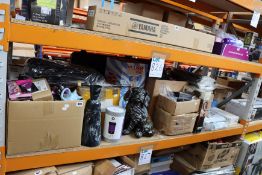 One shelf of miscellaneous items to include one boxed as new Slush Puppy Slushie Maker, two boxed as