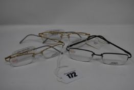 Three pairs of as new Airlight glasses frames with clear glass (RRP £220 each).