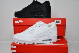 Two pairs of as new Nike Air Max 90 leather trainers (UK 5.5, 6).