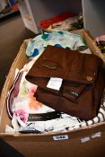 A box of assorted Marc Cain clothing to include trousers, tops, dresses and skirts (Various sizes).