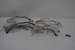Seven pairs of as new air Pro-Optic glasses frames with clear glass (2 x RRP £120 each, 2 x RRP £150