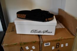 Twelve pairs of ladies boxed as new Bella Star beige slip-on sandals (Sizes 38,39, 40, 41) and