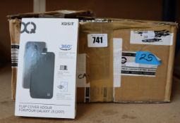 A quantity of boxed as new XQISIT Flap Cover Adour Phone Cases for Samsung Galaxy J3 2017 and XQISIT