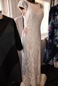 An as new BHLDN lace with nude under layer wedding gown (UK 12/US 8).