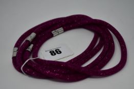 Five as new Swarovski cerise Stardust (M) wrap round bracelets (Unboxed, no tags).