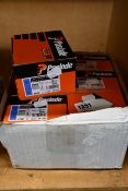 Six boxes of 2000 Paslode F16 straight brads 63mm.