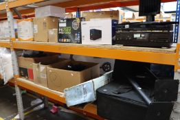 A quantity of assorted electrical and other items to include; a Staco 88354 safe, a Schneider