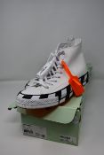 A pair of as new Off White X Converse Chuck Taylor 70 sneakers (UK 9).