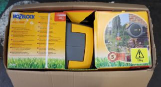 One boxed as new Hozelock 40m auto reel.