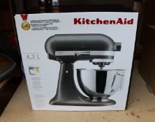 One boxed as new KitchenAid Stand Mixer with pouring shield in slate.