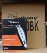 Twelve boxed as new Paul Anthony Salon Pro professional hair clippers.