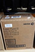One boxed as new Xerox 008R13096 iGen3 iGen4 Fuser Fluid Oil II (2 x 1.6l bottles, box sealed).