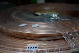 Three rolls of as new Lawton 30 metre copper tubes for refrigeration and air conditioning (2 - 1/