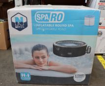 A boxed as new Netspa Sparo inflatable round spa.