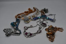 Ten assorted as new Swarovski necklaces (Unboxed, No Tags).