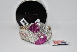An as new B.B Simon 2594 46 crystal studded belt.