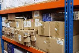 A quantity of assorted printer ink/toner cartridges and printer parts.