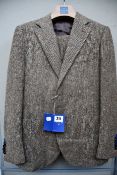 An as new Suit Supply Jort Ferrara three piece camel-herringbone tweed suit (26/42S - RRP £799).