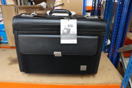 An as new Monolith leather look rolling Pilots case in black.