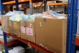 A large quantity of assorted face masks.