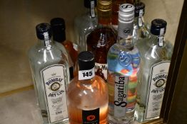 A quantity of miscellaneous alcohol to include Shetland Reel Ann Reeves gin (700ml), the Bombay