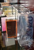 Five CKIN2U eau de toilette (Four him, one her, 150ml), one Victoria's Secret Bombshell eau de
