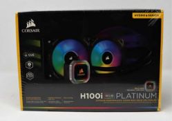 A boxed as new Corsair Hydro Series H100i RGB Platinum 240mm Liquid CPU Cooler (Box sealed).