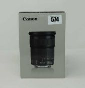 A boxed as new Canon EF 24-105 mm f/3.5-5.6 IS STM Lens.