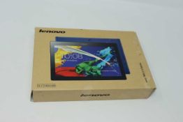 A pre-owned Lenovo Tab 2 A10-70 16GB in Blue (FRP clear, Boxed, No charger included).