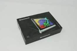 A pre-owned Lenovo YOGA Tablet 2-830LC 16GB in Platinum (FRP clear, Boxed, No charger included).