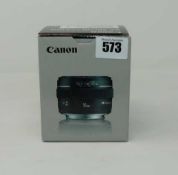 A boxed as new Canon EF 50 mm-f/1.4 USM Lens.