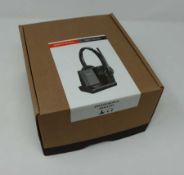 A boxed as new Plantronics Savi W8220 Wireless DECT Stereo Headset with Dock (Box opened).