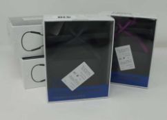 Four as new boxed Z8 Bone Conducting Wireless Headphones (boxes sealed). One purple, three black.