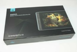 A boxed as new Huion Kamvas Pro 13 HD 13.3 inch Graphics Tablet Monitor with Battery-free Pen,