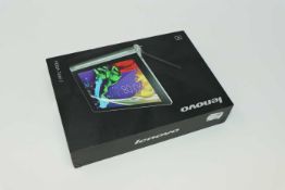 A pre-owned Lenovo YOGA Tablet 2-830L 16GB in Platinum (FRP clear, Boxed, No charger included).