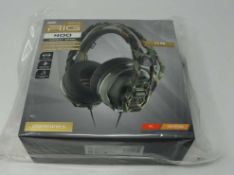 A boxed as new Plantronics RIG 400 Forest Camo Gaming Headset (3.5mm Universal/PC) (Box sealed).
