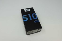 A boxed as new Samsung Galaxy S10 Lite SM-G770F/DS 128GB in Prism Blue (IMEI: 352688112513516 /