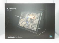 A boxed as new Huion Kamvas GT-191 Graphic Drawing Tablet with Screen, 8192 Pencil Pressure