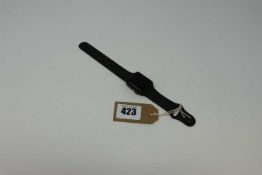 A pre-owned Apple Watch Series 3 38mm Aluminum in Space Grey with M/L Black Sport Band (Serial: