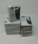 Four boxed as new Dell MS3320W Mobile Wireless Mice and three boxed as new Dell MS5120W Mobile