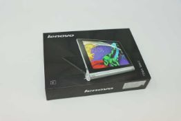 A pre-owned Lenovo YOGA Tablet 2-830L 16GB in Platinum (FRP clear, Boxed, No charger included).