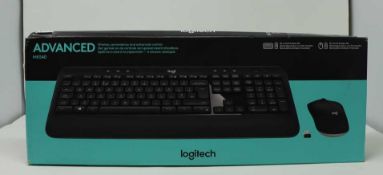 A boxed as new Logitech MK540 Advanced Wireless Keyboard and Mouse (Box sealed, some cosmetic damage