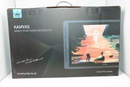 A boxed as new Huion Kamvas Pro 22 Graphics Drawing Tablet Monitor. Battery-Free Stylus, Pen Display